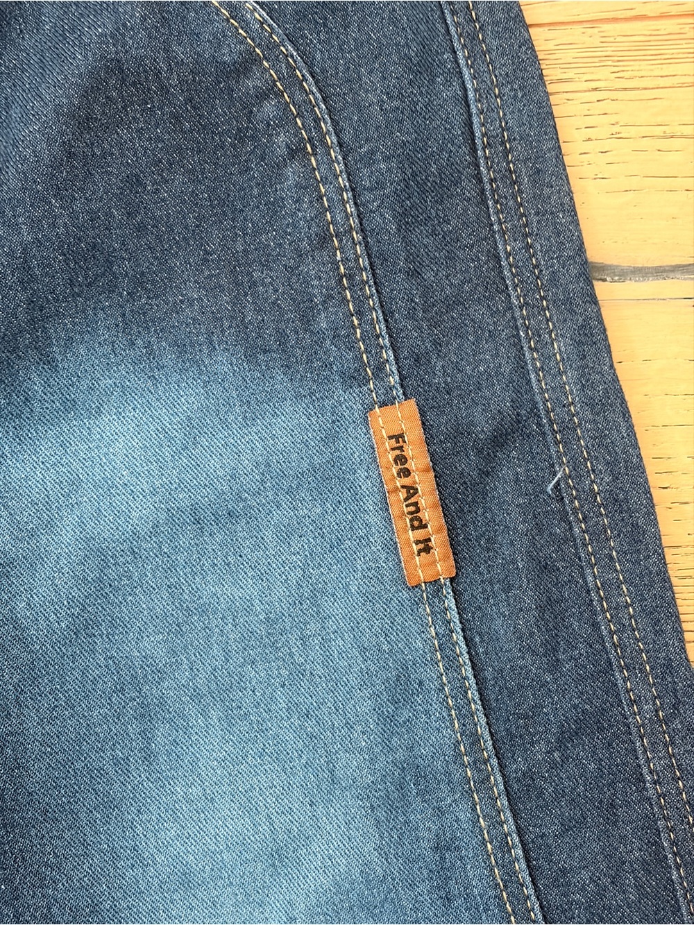 Kids Dark Blue Denim Jogger Pants with Drawstring - Picture 3 of 5